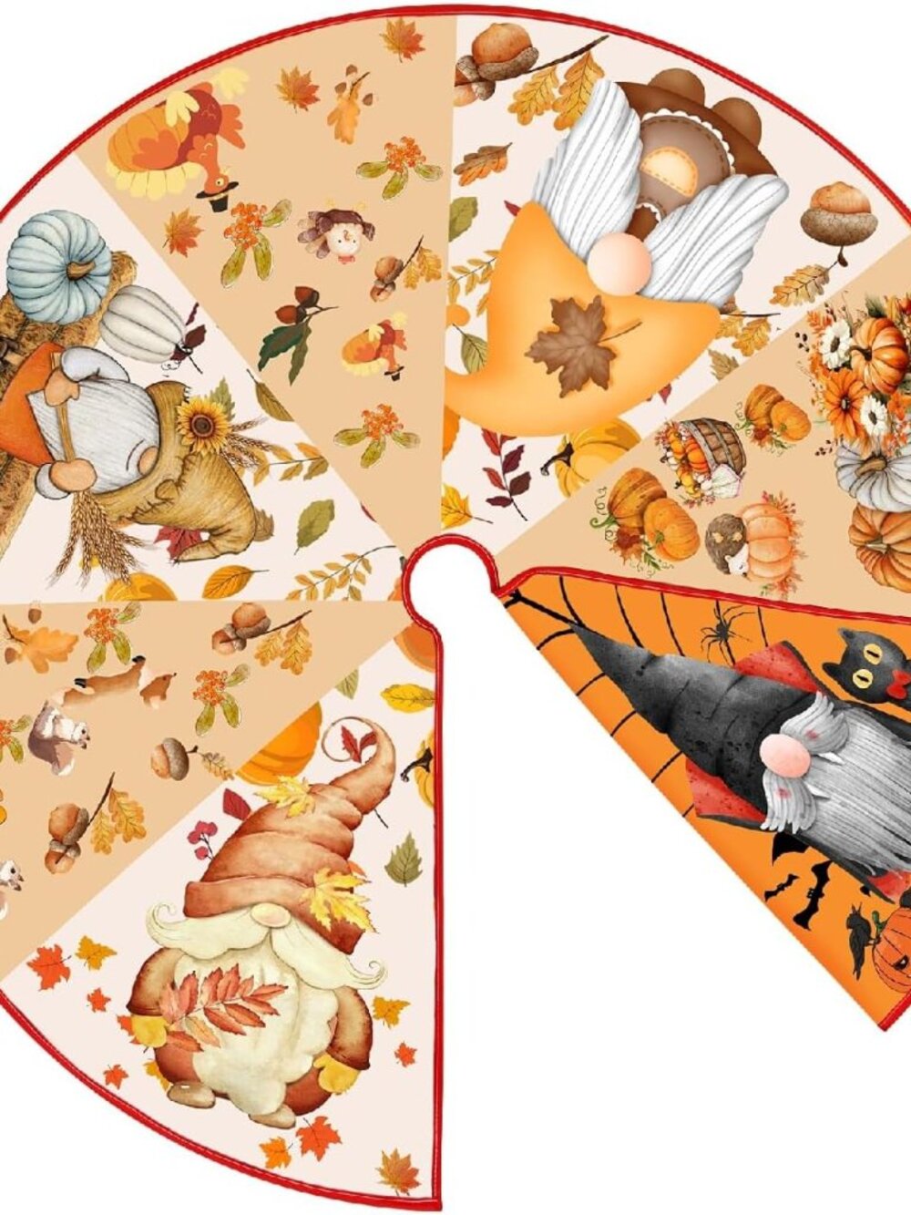 15 Inch Mini Halloween Tree Skirt Fall Thanksgiving Day Tree Skirt Small Reversi
